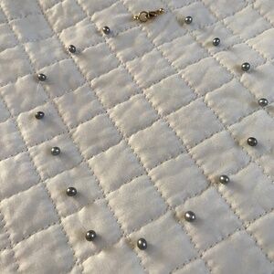 "Tin Cup" Gray Pearl Illusion Necklace